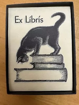 Vtg Antioch Bookplates Black Cat Ex Libris 39 In Original Box Classic Curious! • $15