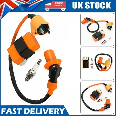 Racing CDI Ignition Coil Spark Plug Fits ATV Gokart Scooter Bike GY6 50cc-150cc • £11.15