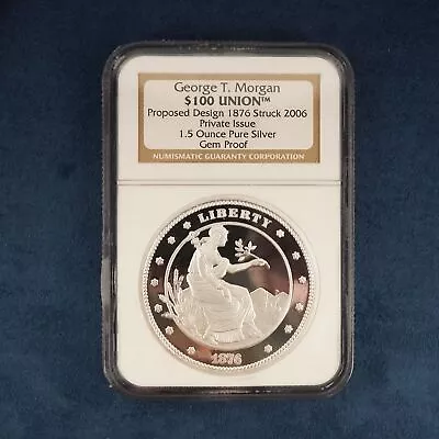 1876-2006 $100 Silver Union George Morgan Proposed Design - Free Shipping USA • $119.99