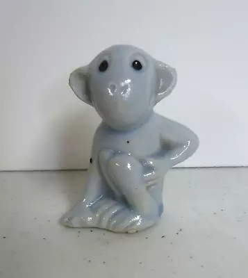 Vintage Pale Blue Monkey Miniature Porcelain Figurine Japan • $7.99