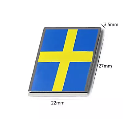 For Volvo Rear Emblem Boot Trunk Sticker Flag Sweden Flag 27mm X 22mm • $19.95