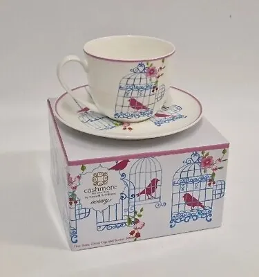 Maxwell Williams Cashmere Aviary Cup & Saucer Set Fine Bone China Birds NEW • £14.99