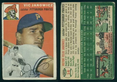 (59766) 1954 Topps 16 Vic Janowicz Pirates-GD • $4