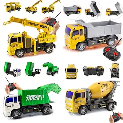 Remote Control Car Truck Toy Excavator RC Tractor Bulldozer Crawler Digger • £14.95