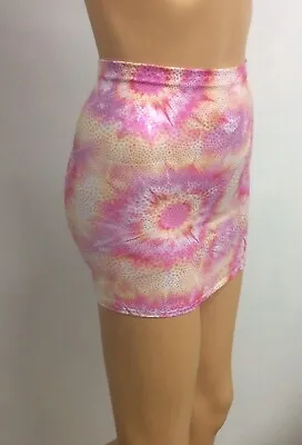Pink Metallic Sparkle Mini Micro Skirt Stretch Bodycon Holiday Summer Club M186 • £5.99