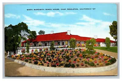 Vintage 1940's Military Postcard Marine Santa Margarita Home Camp Pendleton CA • $17.97