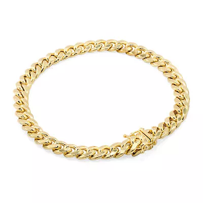 10K Yellow Gold Mens 7.5mm Miami Cuban Link Chain Bracelet Box Clasp 7.5 - 9  • $590.99