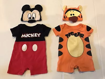 Disney Baby Mickey Mouse & Tigger Body Shorts Costume W/ Hat (Newborn Size) • $16.99