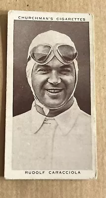 CHURCHMAN CIGARETTE CARD KINGS OF SPEED 1939 No.16 RUDOLF CARACCIOLA CARS • £3.99