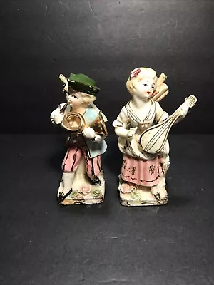 Vintage Pair Of Ucagco Instrumental Figurines  8 Inches Tall Made In Japan • $9.95