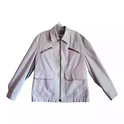 LONDON FOG Men 40 Jacket Coat Rain Windbreaker Beige Full Zip Pockets Vintage • $19.18