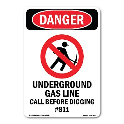 Underground Gas Line ANSI Danger Sign Metal Plastic Decal • $5.99