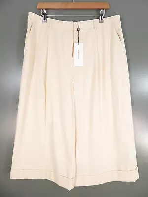 Karen Millen - Cream - Cropped Turn Up Trousers - NWT - Size 16 • £24.99