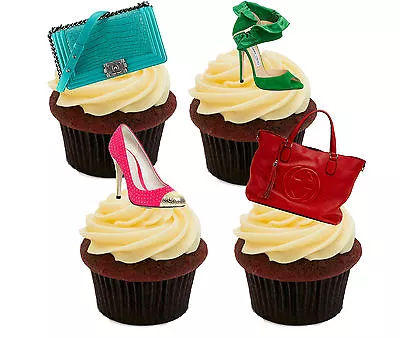 Shoes And Handbags Edible Cupcake Toppers Standup Fairy Cake Decorations Girl  • £2.99