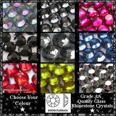 £1.98 • Buy Crystal Rhinestone Diamante Hotfix Iron/glue On Gem Craft Wholesale Uk 