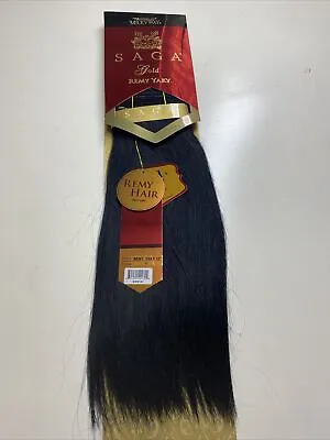 Saga Gold Yaky 12 _#1_100% Human Remy Hair Weave Straight Extension • $27