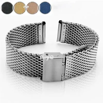 New 18mm 20mm 22mm 24mm Milanese Watch Strap Band Stainless Steel Mesh Bracelet • $9.74