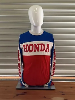 Vintage 80's Honda Team Racing Motocross Long Sleeve Jersey Supercross Moto-X MX • $325