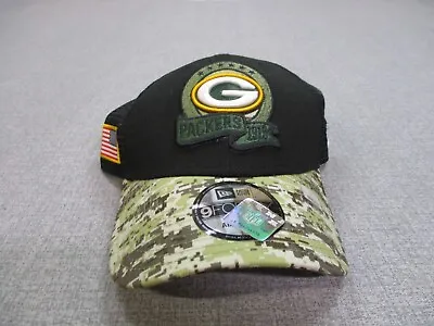 Green Bay Packers Hat Cap Black Camo Snapback Salute To Service Mesh NFL Trucker • $14.99