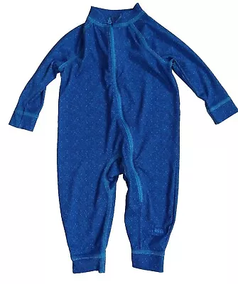 REI Baby Boy Zip Up Blue Full Body Swimsuit 6M • $13.99