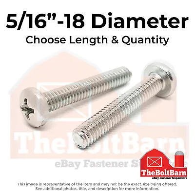 5/16 -18 Stainless Phillips Pan Head Machine Screws (Choose Length & Qty) • $103.34