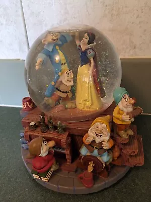 Disney Snow White Seven Dwarfs SnowGlobe Whistle A Happy Tune Musical 7 In • $100