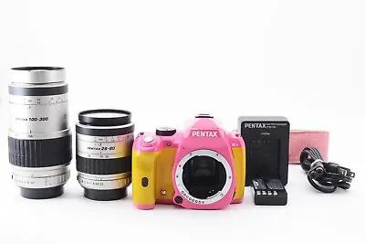 PENTAX K-r 12.4 MP Digital SLR Camera Pink×Yellow Body W/Two Lens Set From Japan • $539.29