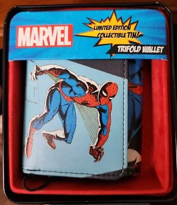 Spider-Man Classic Marvel Masterwork Trifold Wallet In Tin Gift Box • $12