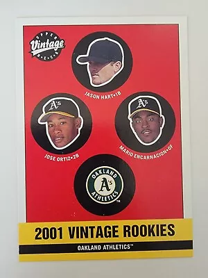 2001 Vintage Jason Hart Jose Ortiz Mario Encarnacion Athletics Rookies  #342 • $2