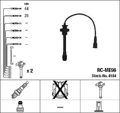 NGK 4104 Ignition Cable Kit For CHRYSLERMITSUBISHI • $63.44