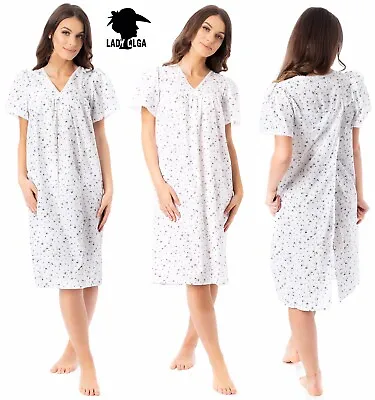 £18.99 • Buy Ladies Incontinence Open Back Poly Cotton Nightdress Nightie Hospital Gown