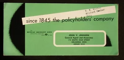 1950s Mutual Benefit Insurance Hinton Milford Center OH Union Co Blotter Ohio • $4.33