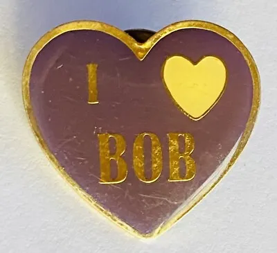 I Love Bob Purple Heart Pin Badge Rare Vintage Name Gift (K23) • $9.99