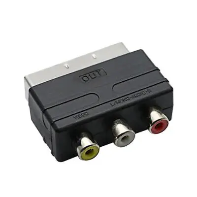 £3.92 • Buy 21Pin Scart Male To 3 RCA Female Adapter TV AV DVD S-Video Input Output Switch