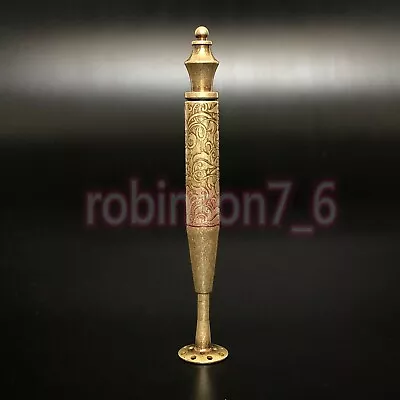 Antique 2 In 1 Carved Smoking Pipe Tamper Brass Pick Tool Tamp Vintage Tobacco • $21.99