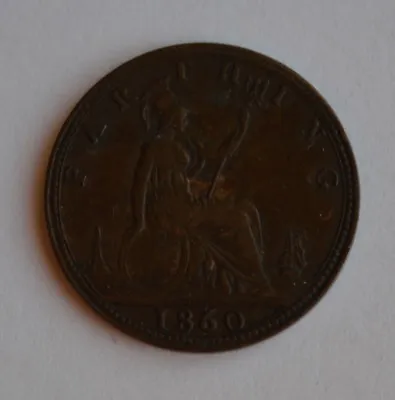 1860 Victoria Farthing Lovely Coin High Grade • £34.95