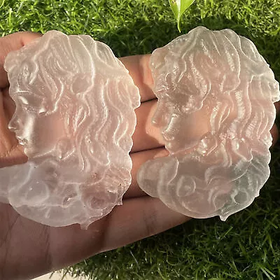 3.1  Natural Selenite Stone Medusa Carved Quartz Crystal Decorate 1pc • $13.01