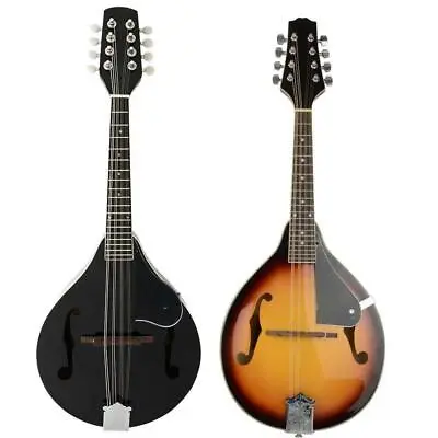 New High Quality 8 Strings Elegant Cambered Wood Acoustic Mandolin Black/Sunset • $54.90