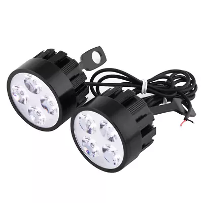 Pair Universal Motorcycle Headlight LED Driving Fog Spot Head Light Spotlight • $11.67