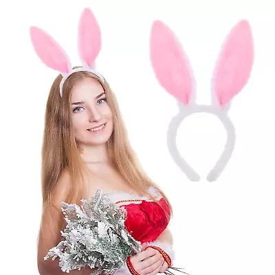 Plush Bunny Ears Headband 1 Piece Rabbit Ear Hairband Accessory Easter Halloween • $15.99