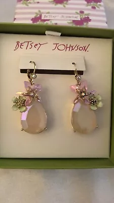 Betsey Johnson Tropical Flower Starfish & Blush Teardrop Drop Earrings NIB • $32.50