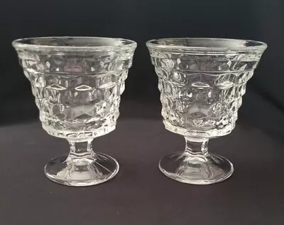 Set Of 2 Vtg Fostoria American Cubist Oyster Shrimp Cocktail Glass 3 5/8  • $14.71