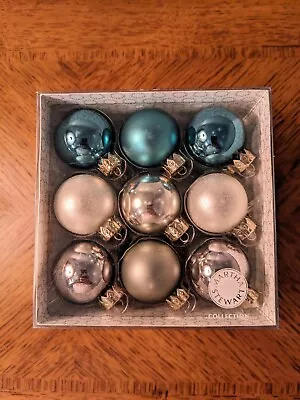 Martha Stewart Collection 27 Glass Ornaments - Green Gold 1.5” Shiny & Matte  • $16