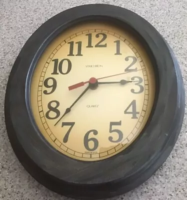 Vintage Verichron Oval Wood Wall Clock • $24.95