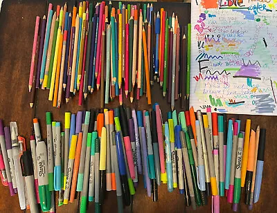 LOT Of Mixed Media Art Jornaling Artist Markers Colored Pencils Sharpie Crayola • $48