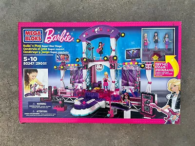 Barbie Mega Bloks  Super Star Stage  290 Pieces Opened #80247 2013 Mini Dolls • $55