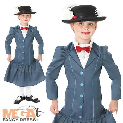 Mary Poppins Girls Fancy Dress World Book Day Kids Childrens Costume Hat Outfit  • £8.99