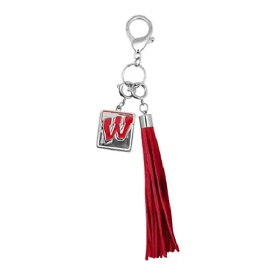 $9.99 • Buy Wisconsin Badgers Tassel Purse Charm Keychain Officially Licensed
