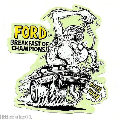 FORD  Breakfast Of Champions  Sticker Decal RAT FINK Car Surfboard PANEL VAN UTE • $2.57