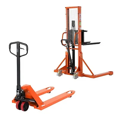 1100lbs Manual Forklift Stacker 63  Lifting And Hand Pallet Jack 5500lbs 48 X27  • $2450